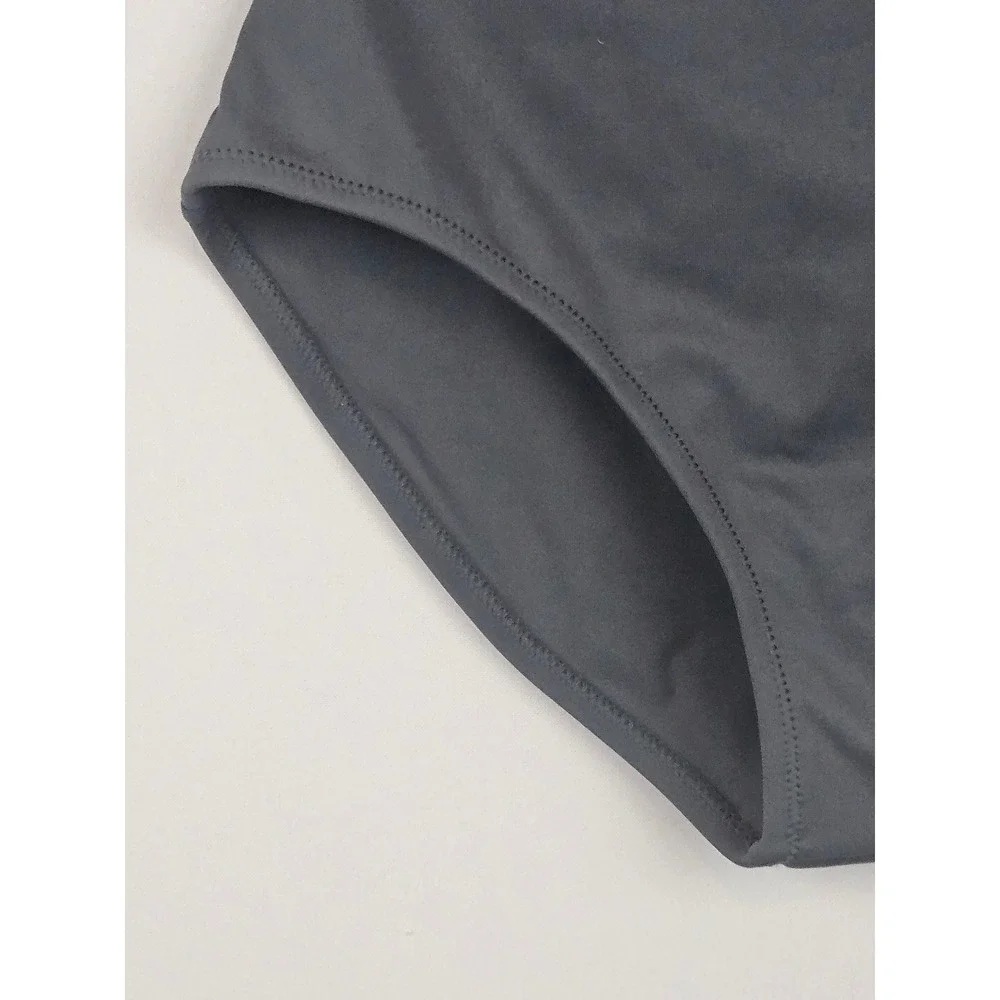 Skims Swim High Waisted Bikini Bottoms Gunmetal Gray XS NWT
